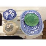 Victorian ceramics: to include a Vicnette china meat plate,
