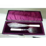A pair of late Victorian silver plated fish servers,