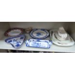 Decorative and domestic china: to include a Soho pottery Ambassador ware fish service;