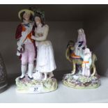 Staffordshire pottery china: to include a late Victorian group 'Joseph & Mary' 8''h OS6