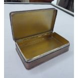 An early 20thC silver snuff box of rectangular form with straight sides and hinged lid Birmingham