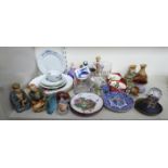 A mixed lot: to include a pair of seated Oriental china figures 5''h;