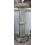 A composition stone pedestal sun dial 28''h F