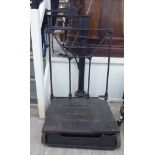 Late Victorian Herbert & Sons industrial, black painted cast iron platform scales no.