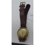 A 'vintage' Curtiss yellow metal cased wristwatch, the automatic movement with sweeping seconds,