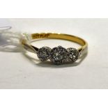 An 18ct gold and platinum ring,