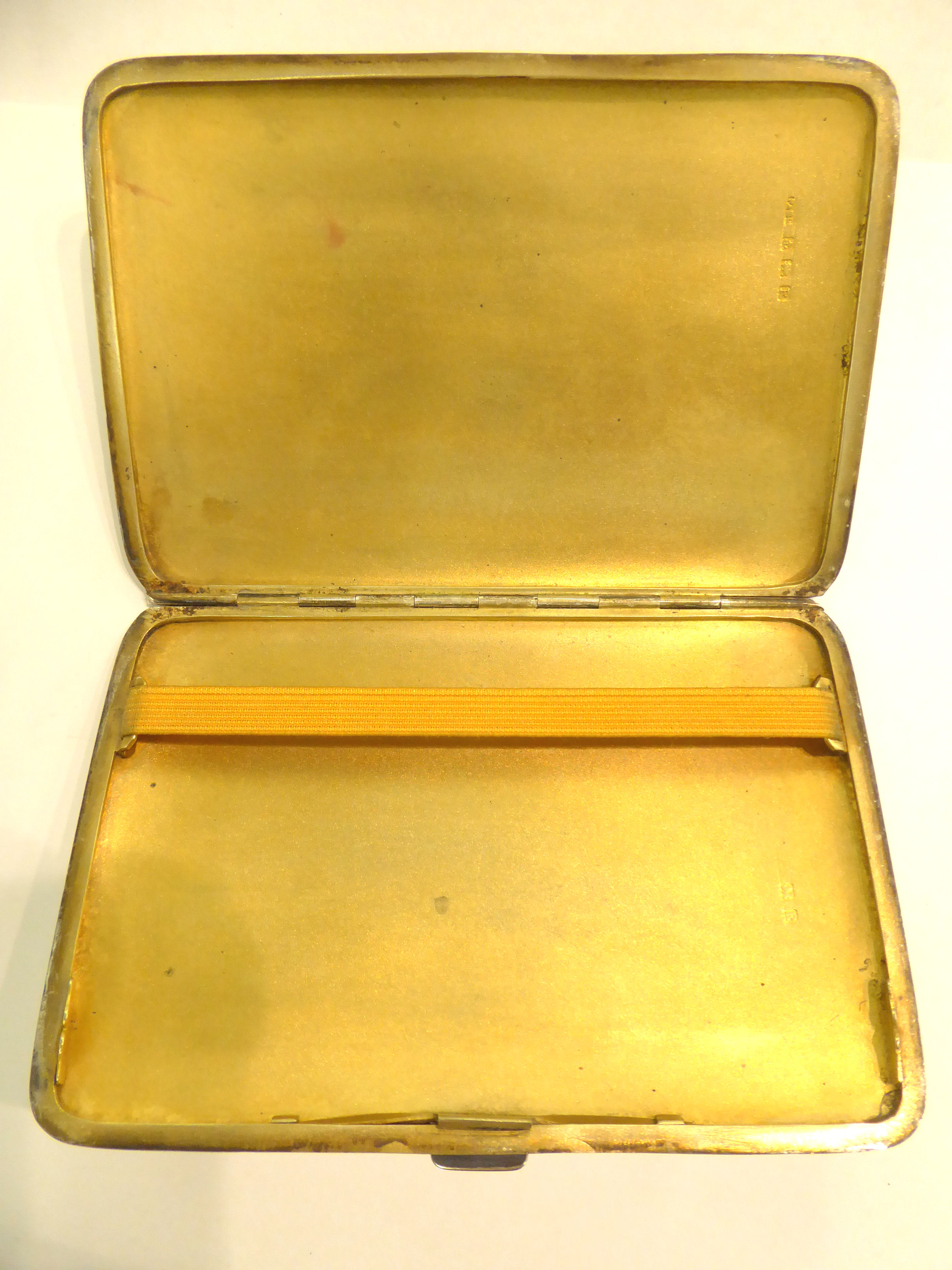 A silver cushion moulded cigarette case with engine turned decoration Birmingham 1941 11 - Image 2 of 2