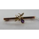 An 'antique' 9ct gold bar brooch,