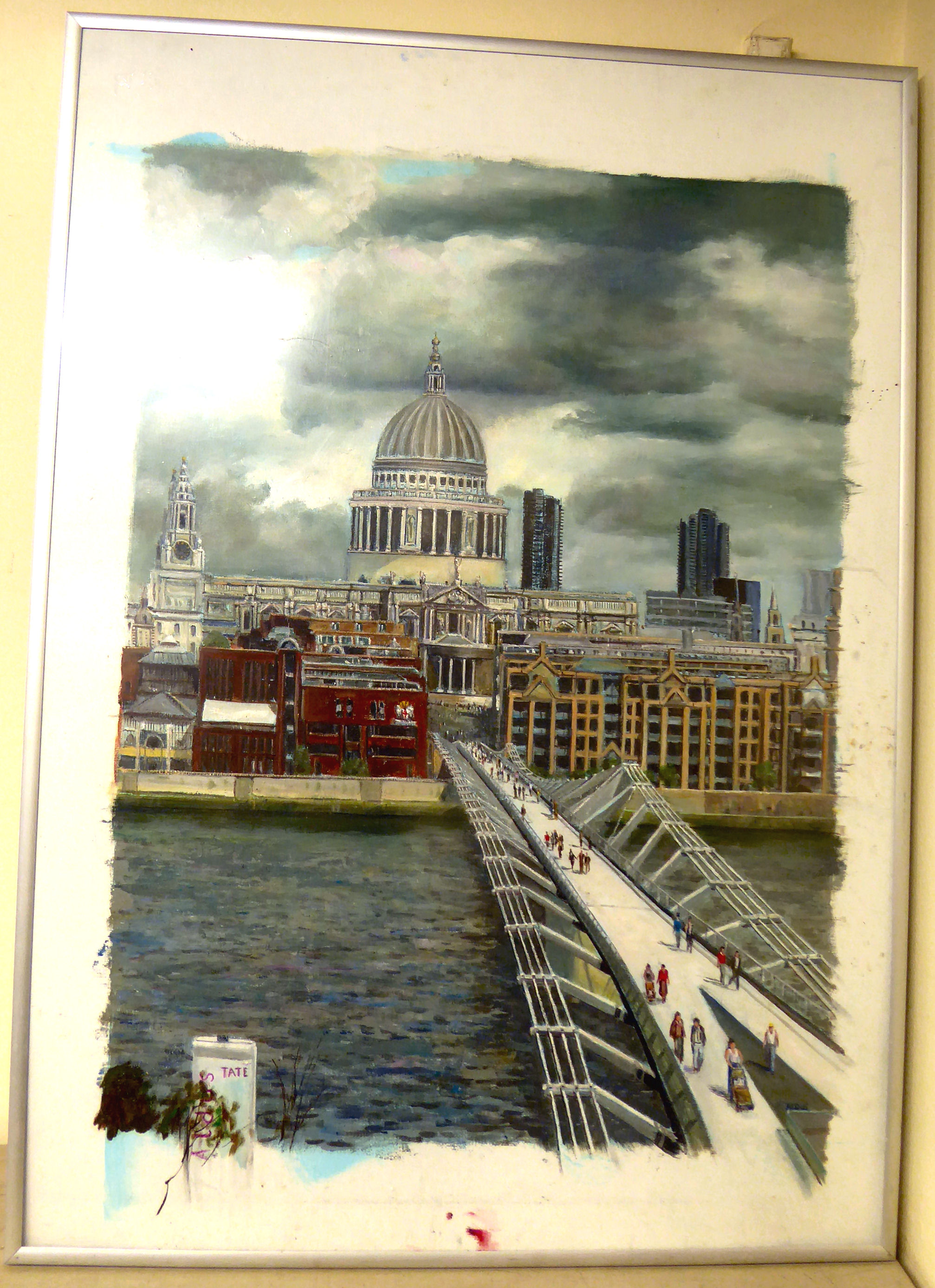 Aldus - St Paul's from Tate Modern acrylic bears a signature 23'' x 17'' framed HSR