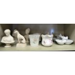 Decorative ceramics: to include a Parian type bust,