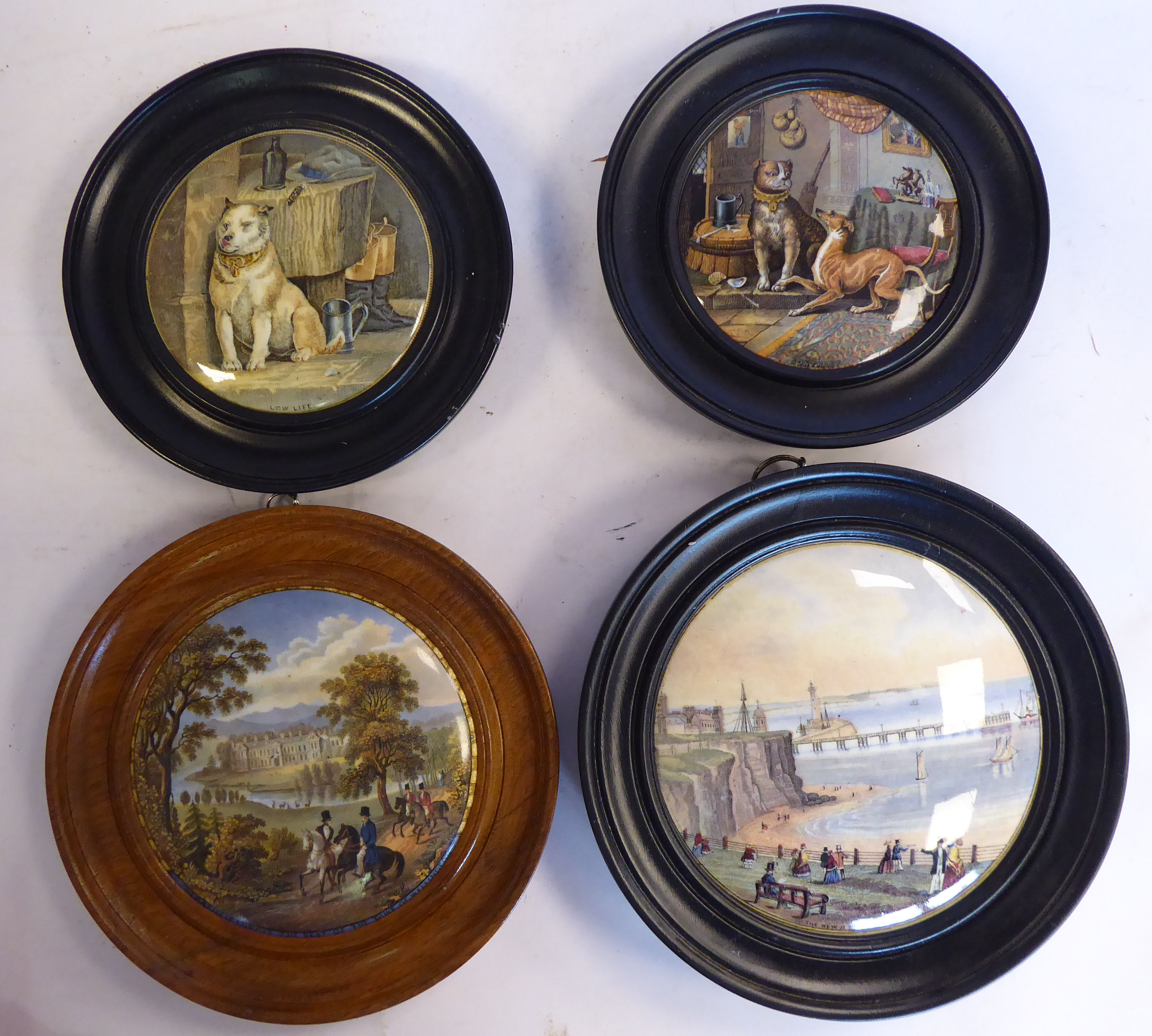 Five Prattware pots, the lids respectively featuring 'The New Jetty Pier, - Image 2 of 2