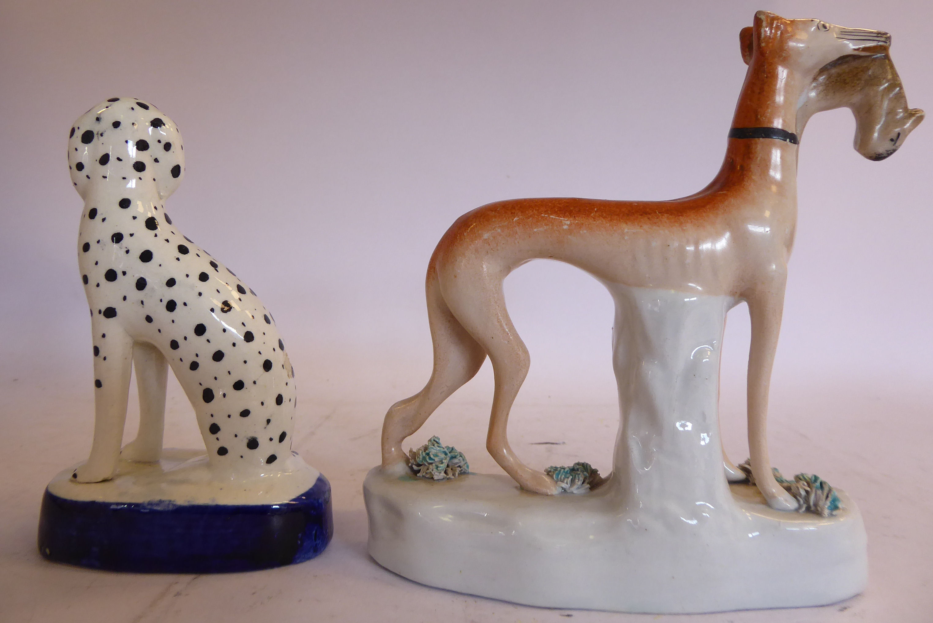 Two 19thC Staffordshire pottery models, viz. - Image 3 of 6