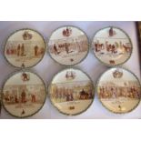 A set of six (of ten) Great War period china plates,