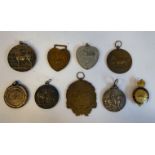 Nine equestrian related medallions and badges, relating to Hackney Horse Society,