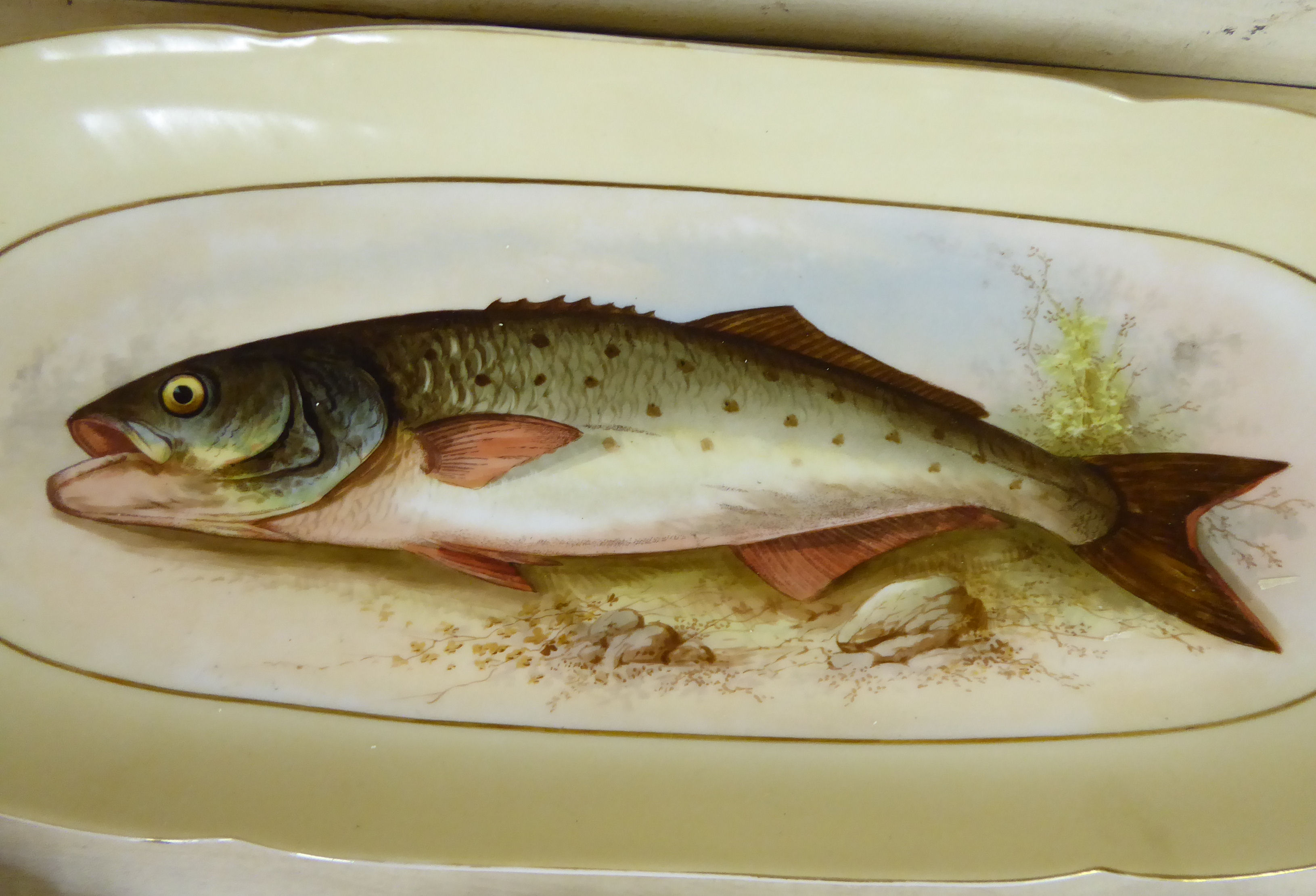 A late 19th/early 20thC Delinieres Co (D&Co) Limoges porcelain fish service, - Image 4 of 16