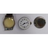 A 'vintage' (probably) Services Watch Co Ltd nickle plated cased wristwatch stamped Foreign faced