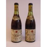Two bottles of 1955 Clos de Vougeot Pierre Ponnelle red wine