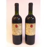 Two bottles of 1988 Carmignano red wine