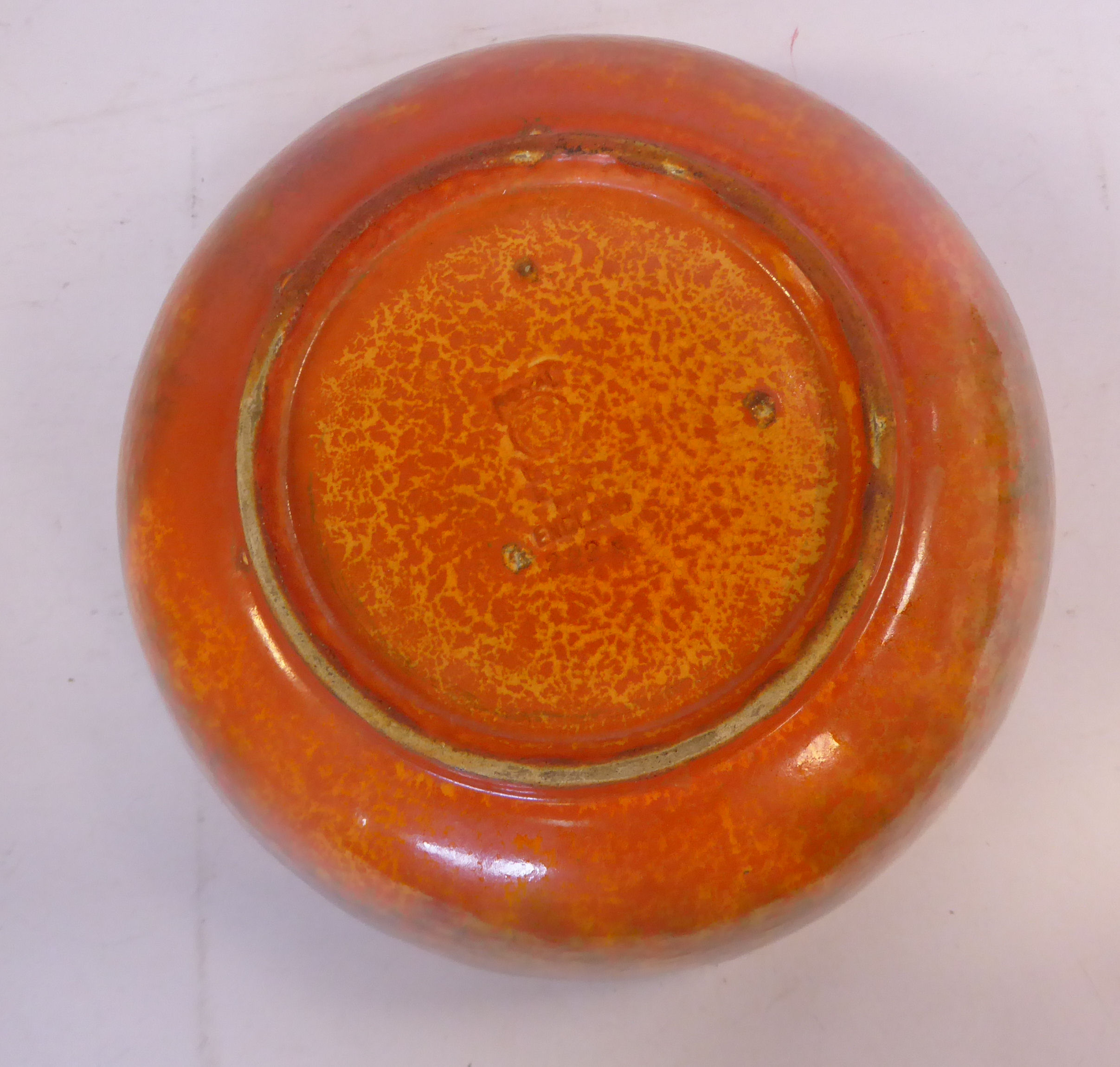 A Royal Lancastrian sponged and streaky orange glazed, - Image 7 of 10