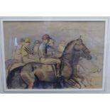 Lucy Kemp Welch - 'Newmarket Heath October Meeting' pencil & watercolour bears an inscription &