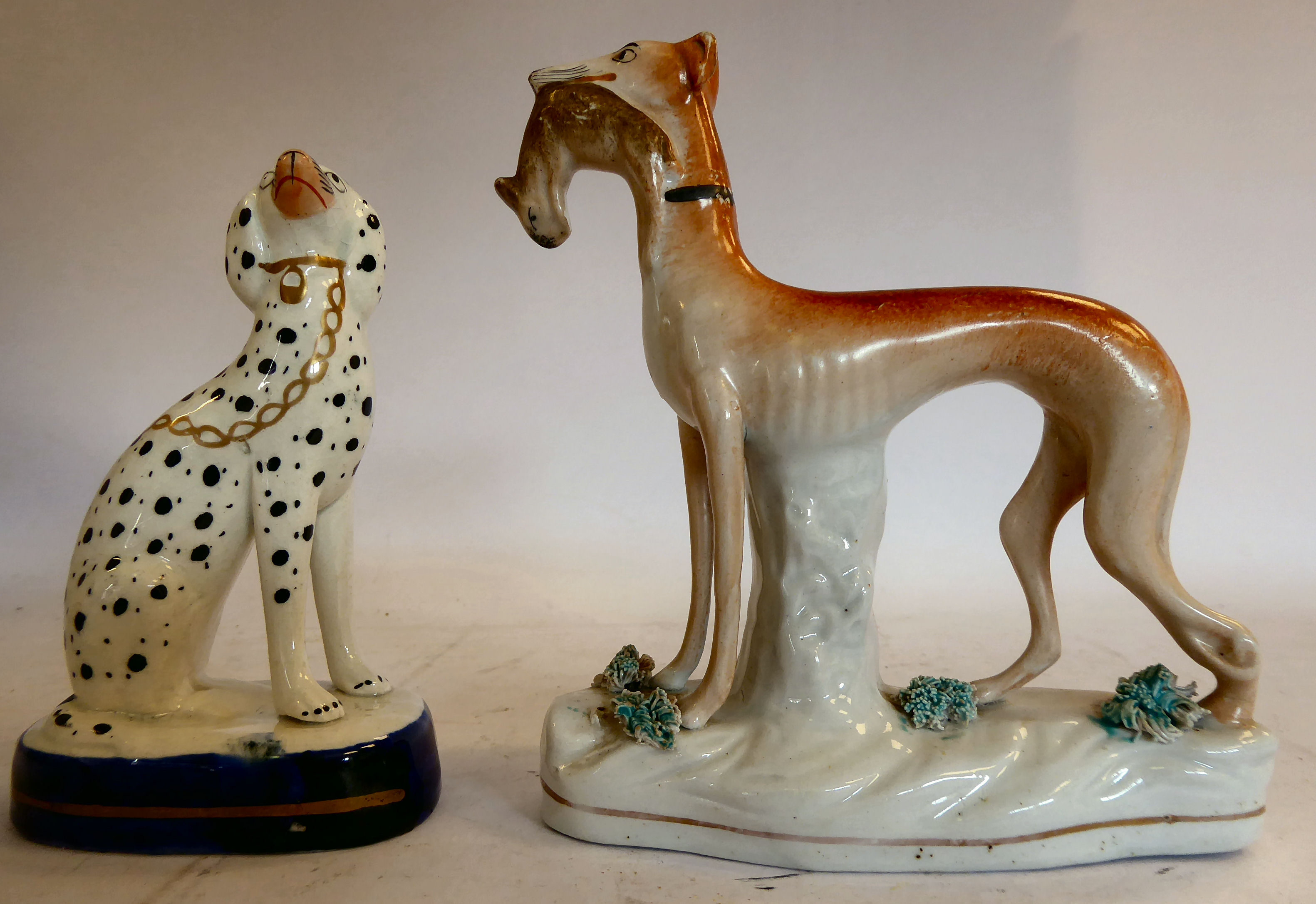 Two 19thC Staffordshire pottery models, viz. - Image 2 of 6