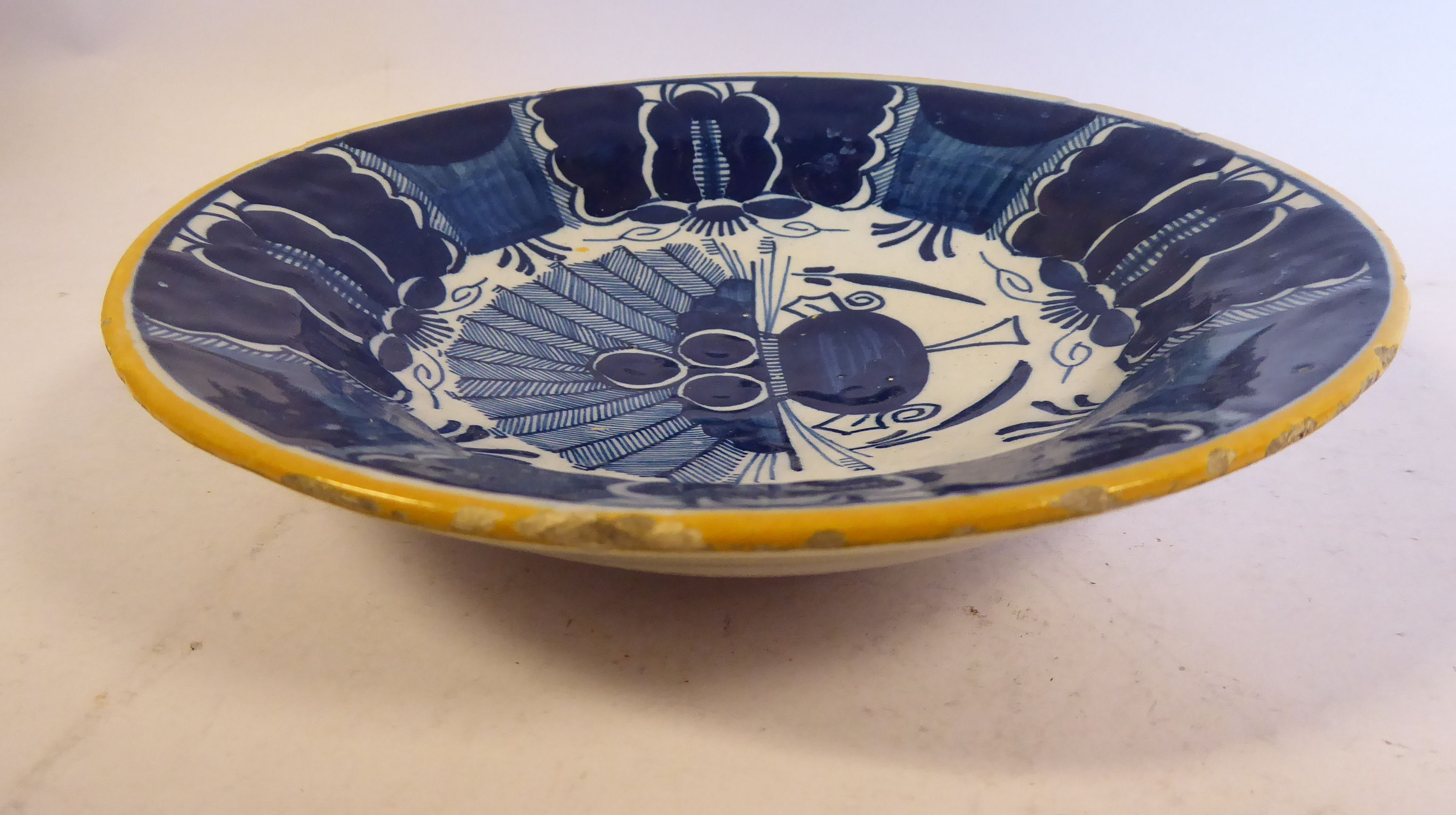 A set of three late 18thC Dutch Delft footed dishes, - Image 3 of 12