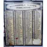 An early 20thC Charles Letts & Co Household Wants Indicator, the itemised list with folding tabs,