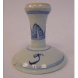 An early 19thC Chinese porcelain stem cup/incense stand decorated in blue and white with stylised