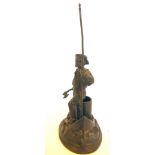 A late 19thC cast and patinated bronze novelty vesta holder, fashioned as a standing matelot,