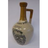 A late 19th/early 20thC J Kennedy Barrowfield pottery two tone brown glazed stoneware wine ewer of