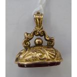 A 9ct gold pendant seal,