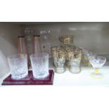 Table glassware: to include a five piece cordial set,