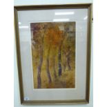 Attributed to Gabrielle Belloc - a woodland scene pastel bears a label verso 19'' x 12.