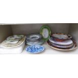 Decorative domestic ceramics: to include wall plates and dishes various sizes OS6