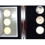 Collector's coins: to include a set of three Guernsey silver proof five pounds boxed CS