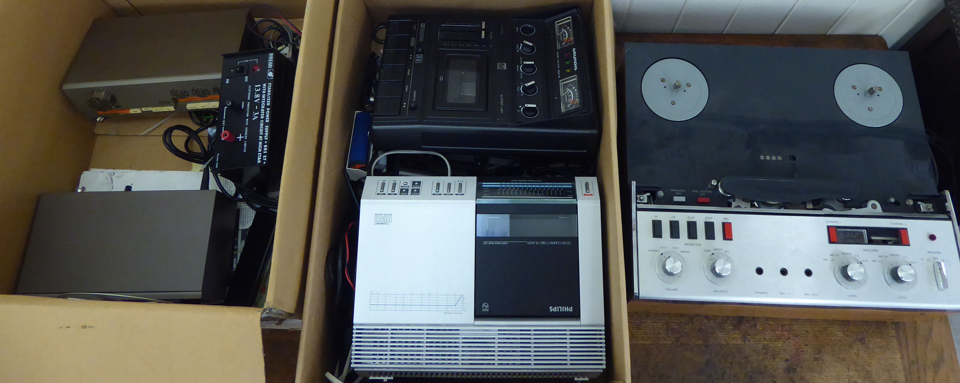 Quad and other sound system equipment: to include a reel-to-reel recorder SL