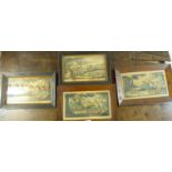 A series of four mid 19thC hunting prints 8'' x 10'' framed BSR