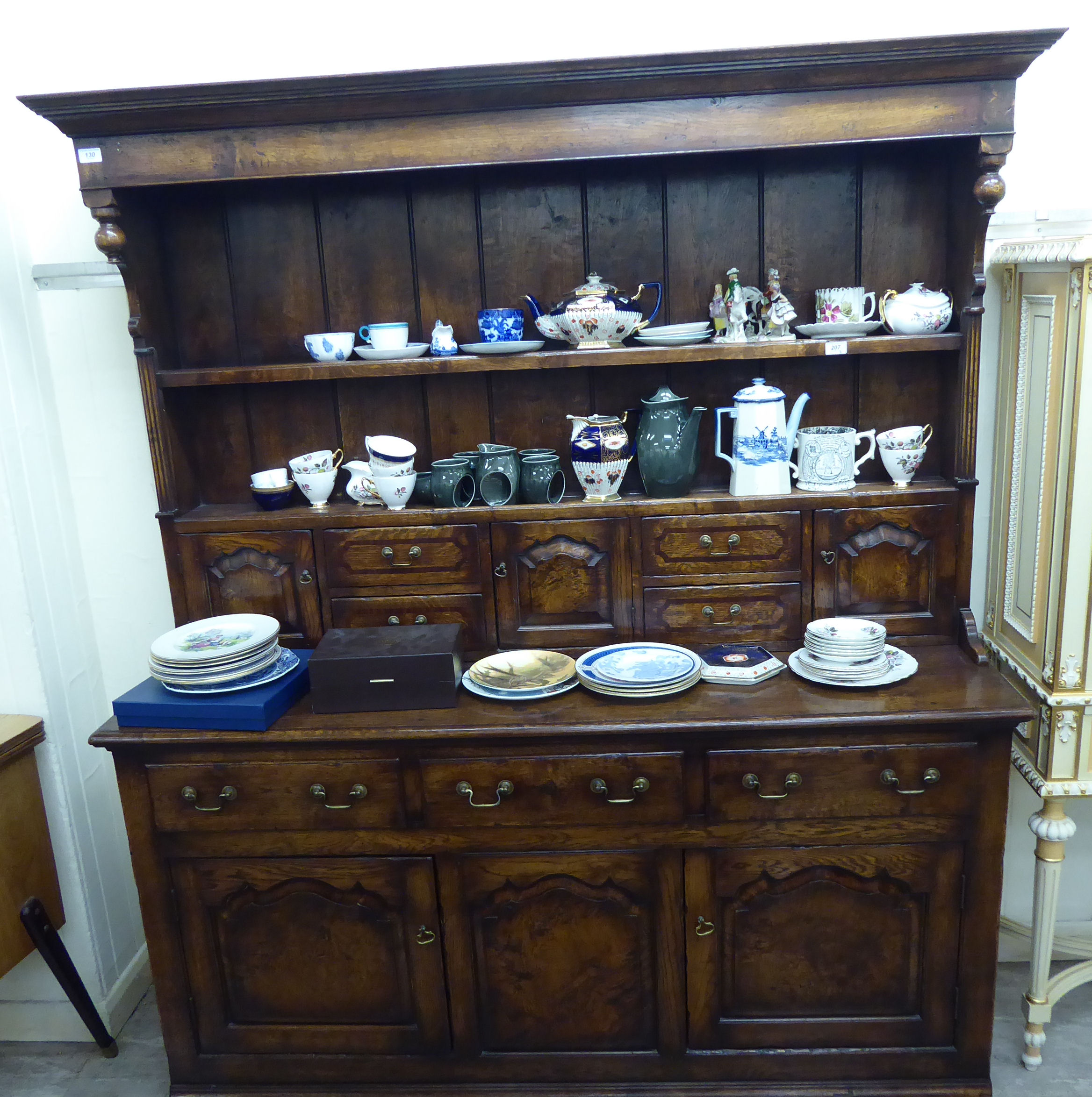 A modern Old English style oak dresser,