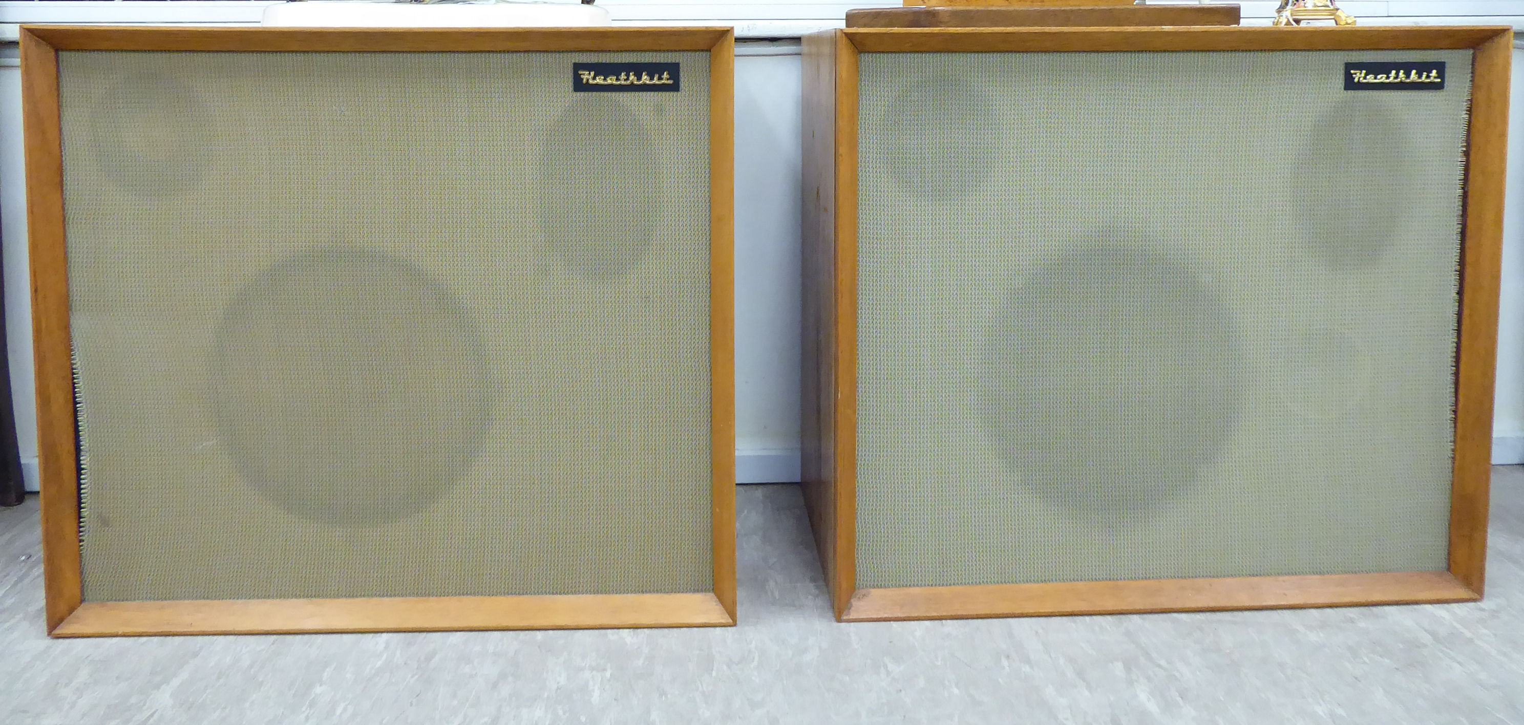 A pair of Heathkit teak cased speakers 23''h 26''w SR