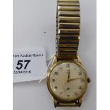A 1960s Tudor yellow metal cased and 9ct gold backed wristwatch,