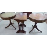 Small furniture: to include a modern nesting set of three mahogany finished occasional tables,