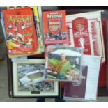 Arsenal Football Club related memorabilia: to include 1978, 1979 & 1980 cup final programmes,