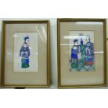 Two early 20thC Chinese paintings on ricepaper,
