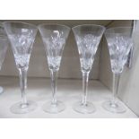 Two pairs of Waterford Crystal wine flutes,