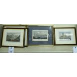 Eight 19thC scenes around Britain coloured engravings approx.