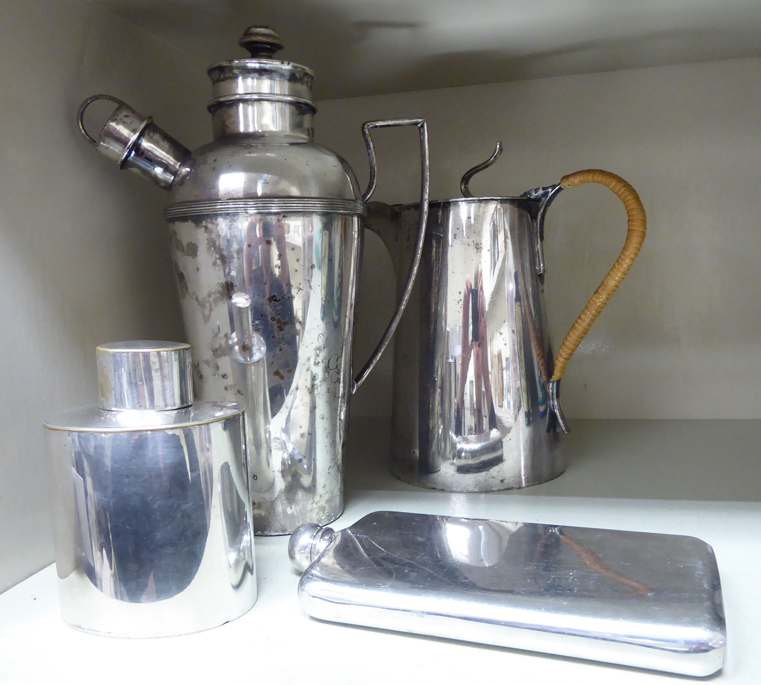 Silver plated ware: to include an Alexander Clark Company Wellbeck Plate cocktail jug;