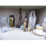 Decorative ceramics and glassware: to include a lustre vase of slender baluster form 8''h