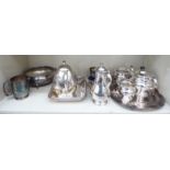 Silver plated tableware: to include a bead bordered entree dish 9''w;