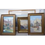 Four late 19th/early 20thC Continental watercolours,