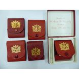 Five International cigarette and matchbox sleeves for a luncheon for His Majesty the King of Iraq